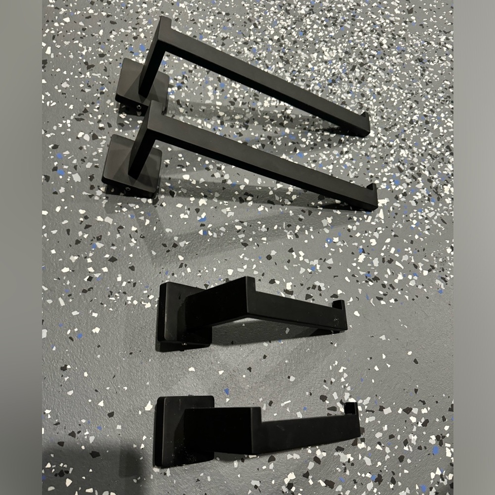 Bathroom Towel & Toilet Paper Holder Set, Matte Black